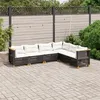Image de Salon de jardin modulable vidaxl rotin noir 6 personnes x 63.5 x 56.5 cm 6 pieces