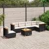 Image de vidaXL Salon de jardin 7 pcs avec coussins noir résine tressée 3261875