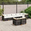 Image de Salon de jardin modulable Vidaxl rotin noir 8 pieces 8 personnes