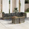 Image de Salon de jardin modulable Vidaxl rotin gris 9 pieces 63.5 x 63.5 x 36