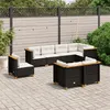 Image de vidaXL Salon de jardin 8 pcs avec coussins noir résine tressée 3261899