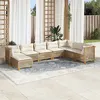 Image de vidaXL Salon de jardin avec coussins 8 pcs beige résine tressée 3261958