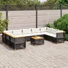 Image de Salon de jardin modulable vidaxl rotin noir 2 personnes x 63.5 x 36 cm 10 pieces