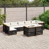 Image de Salon de jardin modulable Vidaxl rotin noir 9 pieces 9 personnes
