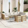 Image de vidaXL Salon de Jardin avec Coussins 11 pcs, Canapés de Terrasse, Ensemble de Meubles de Patio, Mobilier d'Extérieur, Beige 3272809