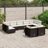 Image de Salon de jardin modulable Vidaxl noir rotin 10 pieces x 63.5 x 36 cm