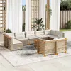Image de Salon de jardin modulable GENERIQUE resine tressee 10 pieces beige x 63.5 x 36 cm