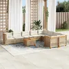 Image de Salon de jardin modulable vidaxl 10 pieces rotin beige x 63.5 x 36 cm