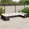 Image de Salon de jardin modulable Vidaxl rotin noir 10 pieces 10 personnes