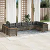 Image de Salon de jardin modulable Vidaxl rotin gris 10 pieces 56.5 x 56.5 x 56.5