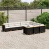 Image de vidaXL Salon de jardin 10 pcs avec coussins noir résine tressée 3262031