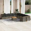 Image de Salon de jardin modulable Vidaxl rotin gris 11 pieces x 63.5 x 36 cm