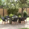 Image de vidaXL Ensemble de salle à manger de jardin 7 pièces Noir Poly Rotin 3261621