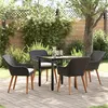 Image de vidaXL Ensemble de salle à manger de jardin 5 pièces en poly rattan noir 3261671