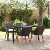 Image de vidaXL Ensemble de salle à manger de jardin 5 pièces noir en polyrotin 3261673