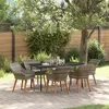 Image de vidaXL Ensemble de salle à manger pour jardin 7 pcs Gris polyrotin, Set de jardin élégant, matériaux résistants aux UV, 3261681