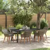 Image de vidaXL Ensemble de salle à manger pour jardin 7 pcs Gris polyrotin, Set de jardin élégant, matériaux résistants aux UV, 3261689