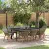 Image de vidaXL Ensemble de salle à manger pour jardin 9 pcs Gris polyrotin, Set de jardin élégant, matériaux résistants aux UV, 3261690