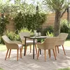 Image de vidaXL Ensemble de salle à manger de jardin 5 pièces en poly rattan beige 3261692
