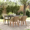 Image de vidaXL Ensemble de salle à manger de jardin 5 pièces beige en poly rattan 3261694