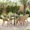 Image de vidaXL Ensemble de salle à manger de jardin 5 pièces en rattan poly beige 3261699