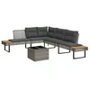 Image de vidaXL Salon de jardin avec coussins 2pcs gris résine tressée et verre 3277495