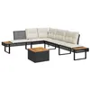 Image de vidaXL Salon de jardin avec coussins 2 pcs noir résine tressée acacia 3277497