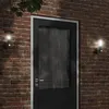Image de vidaXL Applique murale d'extérieur avec capteur noir acier inoxydable, éclairage mural d'extérieur, lampe murale de jardin, 4006242