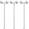 Image de vidaXL Lampadaires d'extérieur 3 pcs argenté 215 cm acier inoxydable