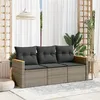Image de vidaXL Salon de Jardin avec Coussins 3 pcs, Canapés de Terrasse, Ensemble de Meubles de Patio, Mobilier d'Extérieur, Gris 3258161