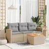 Image de Salon de jardin modulable vidaxl resine tressee beige 3 personnes 55 x 62 x 69 cm 4 pieces