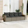 Image de vidaXL Salon de Jardin avec Coussins 4 pcs, Canapés de Terrasse, Ensemble de Meubles de Patio, Mobilier d'Extérieur, Gris 3258175