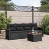 Image de vidaXL Salon de Jardin avec Coussins 5 pcs, Canapés de Terrasse, Ensemble de Meubles de Patio, Mobilier d'Extérieur, Noir 3258177