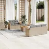 Image de Salon de jardin modulable vidaxl rotin beige 5 personnes 55 x 62 x 69 cm 6 pieces