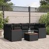 Image de vidaXL Salon de Jardin avec Coussins 7 pcs, Canapés de Terrasse, Ensemble de Meubles de Patio, Mobilier d'Extérieur, Noir 3258198