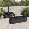 Image de vidaXL Salon de Jardin avec Coussins 8 pcs, Canapés de Terrasse, Ensemble de Meubles de Patio, Mobilier d'Extérieur, Noir 3258205