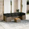 Image de Salon de jardin modulable vidaxl gris resine tressee 8 pieces 62 x 62 x 69 cm 7 personnes