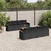 Image de vidaXL Salon de Jardin avec Coussins 9 pcs, Canapés de Terrasse, Ensemble de Meubles de Patio, Mobilier d'Extérieur, Noir 3258219