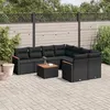Image de vidaXL Salon de Jardin avec Coussins 9 pcs, Canapés de Terrasse, Ensemble de Meubles de Patio, Mobilier d'Extérieur, Noir 3258226