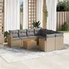 Image de Salon de jardin modulable vidaxl 9 pieces beige 8 personnes 62 x 62 x 69 cm rotin