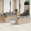Image de vidaXL Salon de Jardin avec Coussins 10 pcs, Canapés de Terrasse, Ensemble de Meubles de Patio, Mobilier d'Extérieur, Noir 3259549