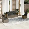 Image de Salon de jardin modulable Vidaxl resine tressee gris 5 pieces 55.0 x 62 x 69 5 personnes