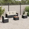 Image de vidaXL Salon de Jardin avec Coussins 6 pcs, Canapés de Terrasse, Ensemble de Meubles de Patio, Mobilier d'Extérieur, Noir 3258255
