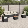 Image de vidaXL Salon de Jardin avec Coussins 7 pcs, Canapés de Terrasse, Ensemble de Meubles de Patio, Mobilier d'Extérieur, Noir 3258269