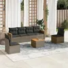 Image de vidaXL Salon de Jardin avec Coussins 7 pcs, Canapés de Terrasse, Ensemble de Meubles de Patio, Mobilier d'Extérieur, Gris 3258273