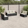 Image de Salon de jardin modulable Vidaxl 7 personnes noir resine tressee 55.0 x 62 x 69 cm 7 pieces