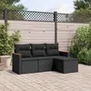 Image de vidaXL Salon de Jardin avec Coussins 4 pcs, Canapés de Terrasse, Ensemble de Meubles de Patio, Mobilier d'Extérieur, Noir 3258303