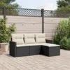 Image de vidaXL Salon de Jardin avec Coussins 4 pcs, Canapés de Terrasse, Ensemble de Meubles de Patio, Mobilier d'Extérieur, Noir 3258304