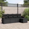 Image de vidaXL Salon de Jardin avec Coussins 5 pcs, Canapés de Terrasse, Ensemble de Meubles de Patio, Mobilier d'Extérieur, Noir 3258317