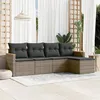 Image de vidaXL Salon de Jardin avec Coussins 5 pcs, Canapés de Terrasse, Ensemble de Meubles de Patio, Mobilier d'Extérieur, Gris 3258322